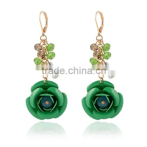 Elegant Victorian Chandeliers Earrings Cluster Disc Colored Flower Earrings Wholesale thumbnail-2