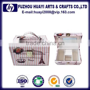 Sexy Custom Antique Handmade pu Leather Velvet Jewelry Box With Drawers thumbnail-1