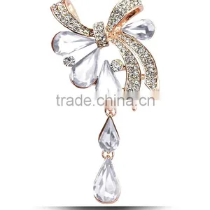 Fashion Rhinestone Butterfly Knob Brooch thumbnail-2