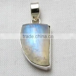 Design !! Rainbow Moonstone 925 Sterling Silver Pendant, Handmade Silver Jewellery, Wholesale Silver Jewellery thumbnail-2