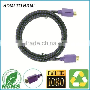 HD TV Cable Sleeving Purple Braided Cable High Speed Connect Wire For 3D TV Support 1080P Cable thumbnail-1