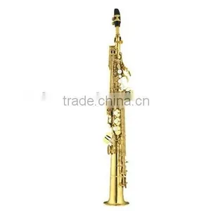 Beginner Use China Made Cheap Straight Soprano Saxophone, Gold Lacquer With Case thumbnail-1