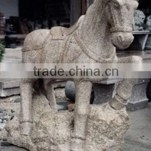 Yellow Granite Horse Sculpture thumbnail-1