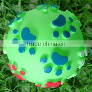 Dog Vinyl Ball Product --Ball With Pawprint,Squeak Toy Ball thumbnail-1