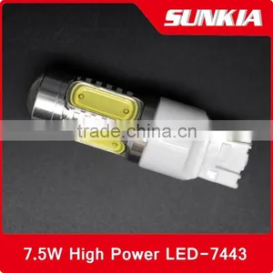 12V 7443 W21/ 5W High Bright 7.5w Wedge Car Brake Stop Reverse Turn Signal LED Bulb White thumbnail-1