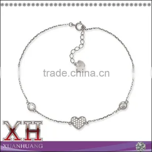Zircon Silver 925 cz Jewelry Sterling Heart Bracelet for Girl thumbnail-1