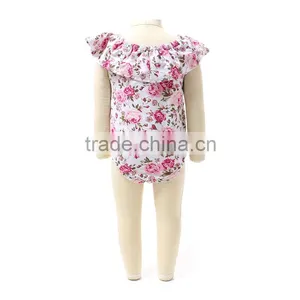 2016 Wholesale Vintage Soft Cotton Sleeveless Baby Rompers With Bow For Toddler Girls thumbnail-3