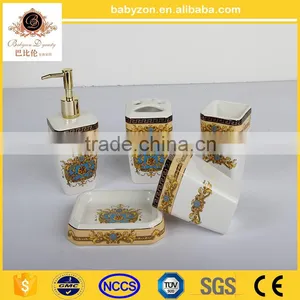 European Style 6 Pieces Ceramic Bathroom Set China Wholesale thumbnail-1