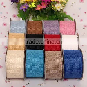 Colorful Rustic Burlap Ribbon,natural Jute Trim,hessian Burlap Trims for Decoration thumbnail-1