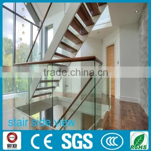 Precast Indoor Iron Glass Wood Straight Stairscase Made in China--YUDI thumbnail-3