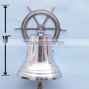 Handcrafted Nautical Decor Hanging Ship Wheel Bell NBB 0016 thumbnail-2