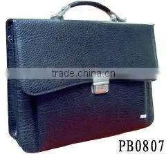 High Quality Men Black Leather Briefcase thumbnail-1