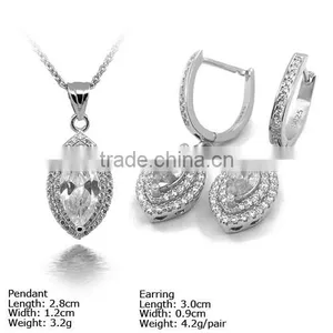 [SZH-1205] 925 Silver Jewelry Set With CZ Stones, Micro Pave Setting, Wedding Jewelry Sets. thumbnail-6