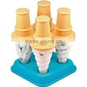 Tovolo Ice Cream Cone Pop Moulds Plastic Ice Cream Popsicle Molds Ice Pop Candy Mould 4 Pcs thumbnail-3