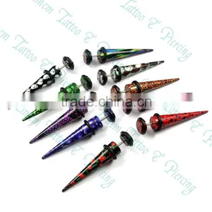 Cheater (Fake) Ear Taper Stretching Expander Kit Body Piercing Jewelry Mix Styles thumbnail-1