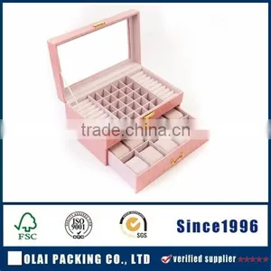2016 New Idea Pink Leather Ring Watch Set Box thumbnail-1