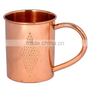 Solid Copper Beer Mugs With Brass Handle, Copper Drinking Mugs, Manufacturer of Moscow Mule Copper Beer Mugs thumbnail-1