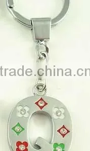 Fashion Key Chain With Q Pendant Zinc cz Stones thumbnail-1