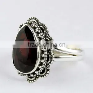 Breathtaking Romantic !! Pear Shape Garnet 925 Sterling Silver Ring, Handmade Silver Jewelry, Silver Jewelry 925 thumbnail-3
