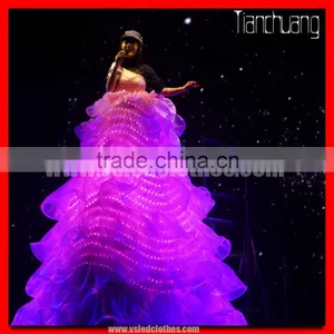 Long Stage Light up Dress/Stilts Walker LED Dress/performance Long Dress Stage thumbnail-1