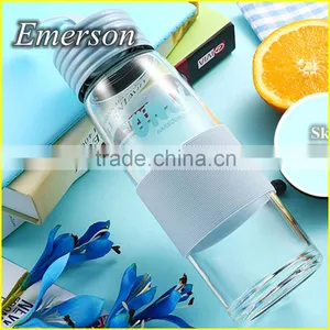 New Design Glass Juice Bottle Color Portable Water/Coffee Bottle Fruit Water Bottle thumbnail-2