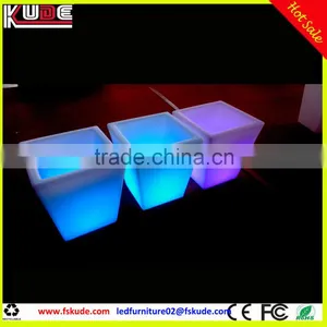 LED Light Flower Pot Modern Indoor Low Square Planter Pot With LED Light thumbnail-1
