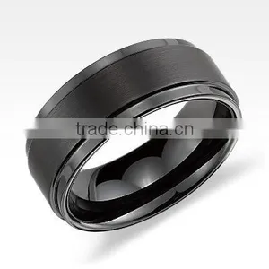 Coolman Black Tungsten Ring With High Quality Polished Tungsten Carbide Ring thumbnail-1