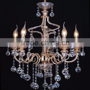 WD-1813-3/5/8/8+4 Zhongshan Factory-outlet LED Candle Bulb Gold Iron Top K9 Crystal Chandelier thumbnail-2