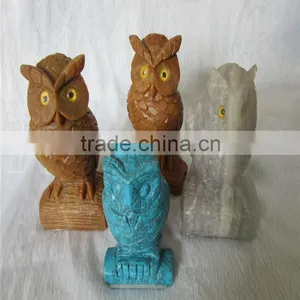 Factory Direct Customized Quartz Crystal Colorful Owl for Home Decor thumbnail-3