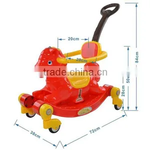 Plastic Children Toy Tricycle With Hobbyhorse Function,wholesale Baby Rocking Horse Swing Car thumbnail-3