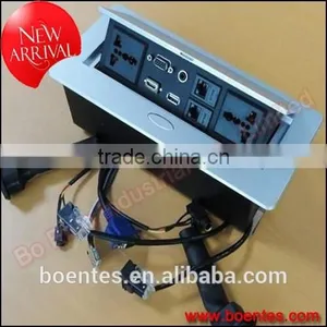 Conference Hidden Socket for Zinc Alloy Material Desktop/Tabletop Pop Up Power Socket With HDMI/USB Cables Connector thumbnail-1