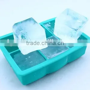 Large Cube 6 Cavities Square Shaped Silicone Ice Cube Tray thumbnail-1