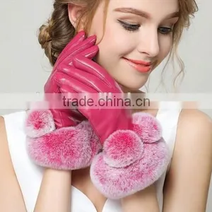 2016 Best Price Women Gloves Pink Black Women Gloves thumbnail-3