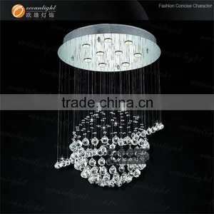 Modern Pendant Crystal Chandelier Ceiling Lamp,silk Shade Pendant Lamp OM9141W thumbnail-6