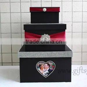 High Quality Black Wedding Gift Box With Photo Frame in Handmade thumbnail-2