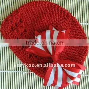 Hair Bow Crochet Newsboy Beanie Kufi Hats thumbnail-1