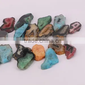Multi Color Agate Stone Druzy Beads - Agate Connector Stones For Jewelry Making thumbnail-3