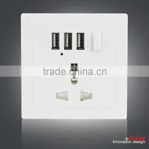 CE&RoHS Approved 5V/2100mA Universal Usb Wall Switch Socket thumbnail-2