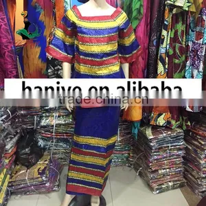 African Bazin Embroidery Design Dress 3XL Blue High Quality Bazin Rich Clothes thumbnail-6