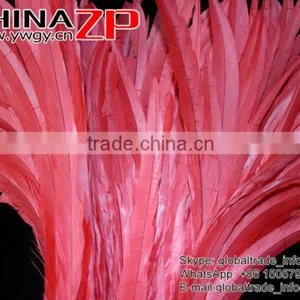 NO.1 Supplier CHINAZP Bulk Sale Good Quality Cheap Colored Melon Red Fully Dyed Rooster Chicken Feathers thumbnail-2