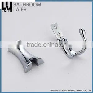 Direct Marketing Factory Zinc Alloy And Wood Chrome Finishing Bathroom Accessories Wall Mounted Double Robe Hook thumbnail-5