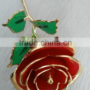 Valentine's Day Red Rose, 24k Gold Plated Rose thumbnail-1