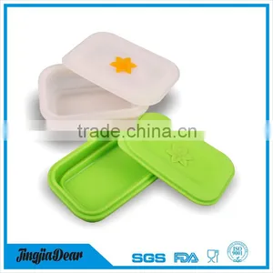Heat Insulated Premium Silicone Collapsible Kids School Lunch Box thumbnail-2