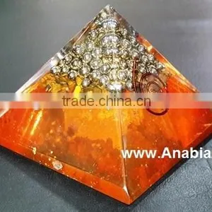 Orgone Orange Pyramid With Silver Pearl's : Wholesale Spiritual Orgone Products thumbnail-6