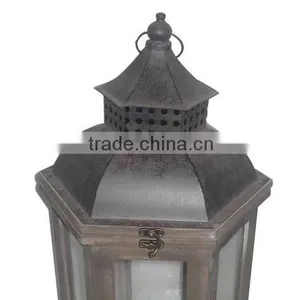 Elegant Black Wooden Lanterns Set of 3 Home Decor thumbnail-5