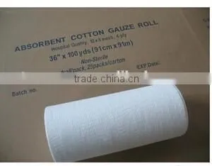 Medical 100% Cotton Absorbent Gauze Roll,white,40s,blue Paper Packing thumbnail-6