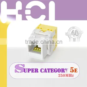 Network Solution RJ45 8P8C ETL 180 Degree UTP Super Cat 5e Modular Keystone Jack thumbnail-1