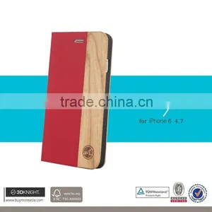 China Market Wholesale Cell Phone Case 4.7 Inch /wood Style for Iphone 6 Case Wallet / 4.7" Inch PU Leather Mobile Phone Case thumbnail-2
