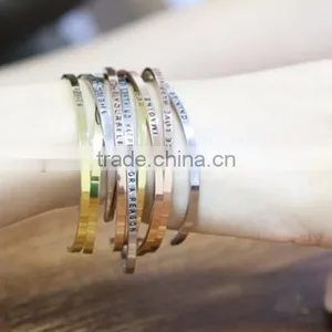 2017 Custom Message Engraved Women Bracelet Bangle thumbnail-4