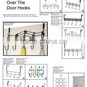6 Hook Over The Door Hanger, Chrome thumbnail-2
